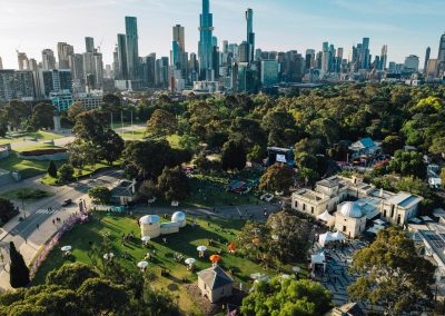 Drone photo of the Royal Botanic Gardens Melbourne